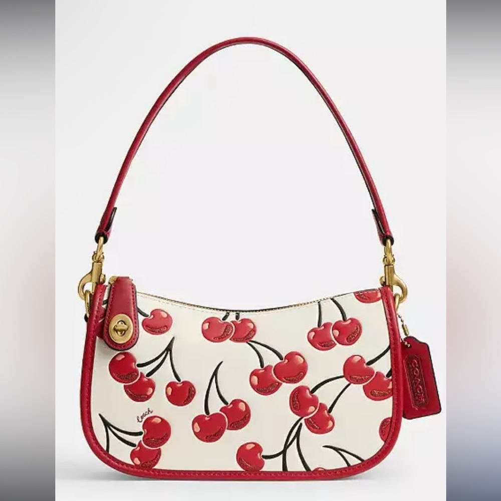NWT Coach Cherry Print Swinger Bag with Long and Short Shoulder Strap
